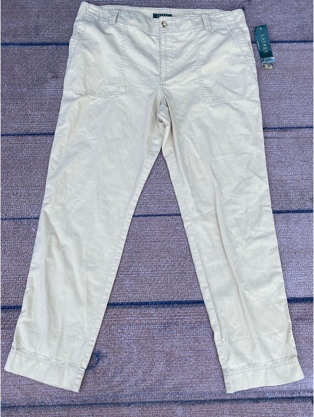 Utility 100% cotton Lauren Ralph Lauren khaki wide leg carpenter pant New 16